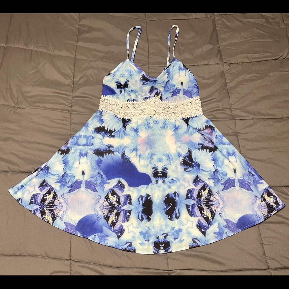 Blue Floral Dress (L)